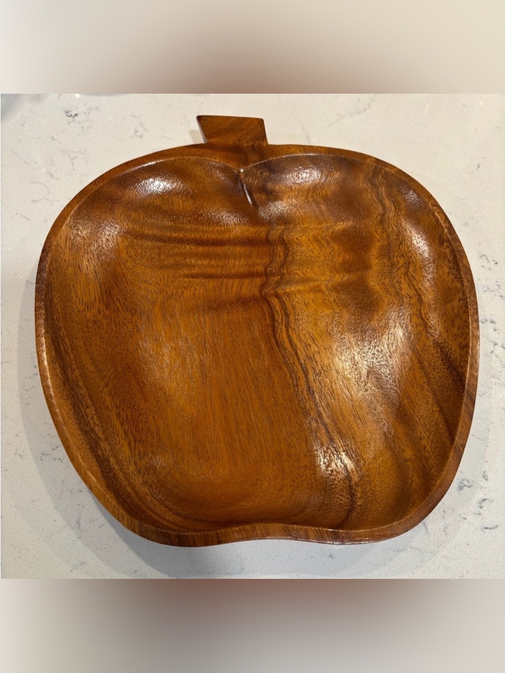 ALII WOODS Honolulu Hawaii Monkeypod Wood Apple Fruit Serving Tray Plate